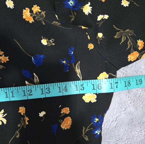 LAUTREAMONT Black Floral Black Long Sleeve Maxi Dress. Size 2 - Picture 10 of 12